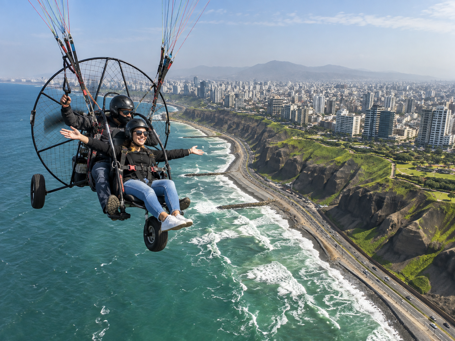 Paratrike parapente Costa Verde Lima Miraflores Pacífico vuelo aventura Peru